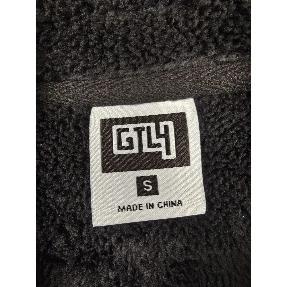 GTL4 Hoodie Mens Small‎ Beige Sherpa Lined Full Zip Fleece Heavyweight Jacket